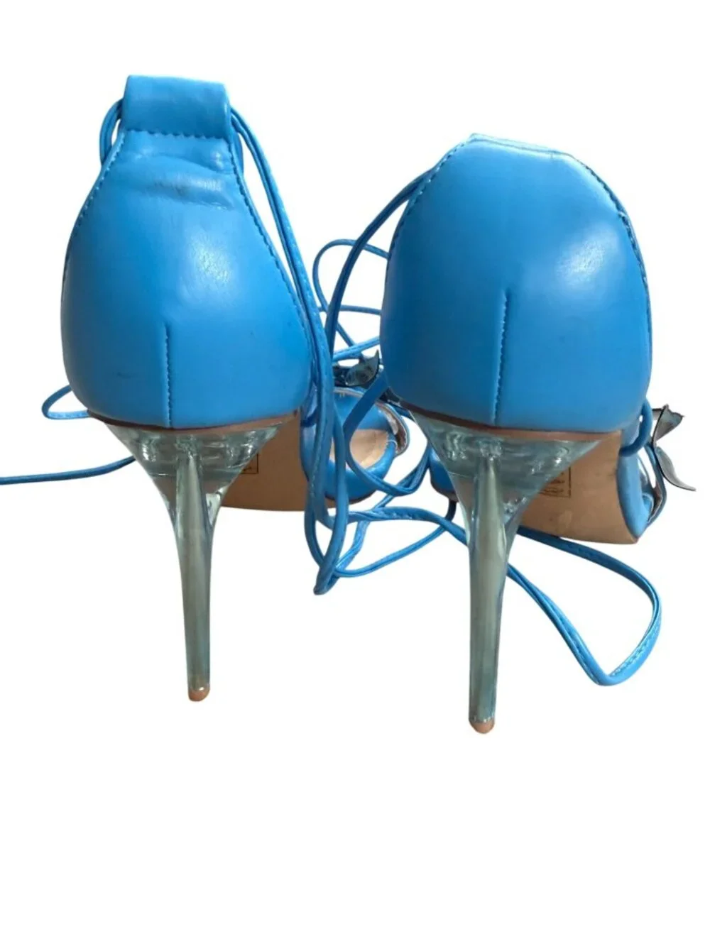 SHOE REPUBLIC LA Blue Butterfly Lace Up Sandals Heels Size 9
